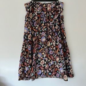 Ann Taylor Floral Print Maxi Skirt with Pockets EUC XL